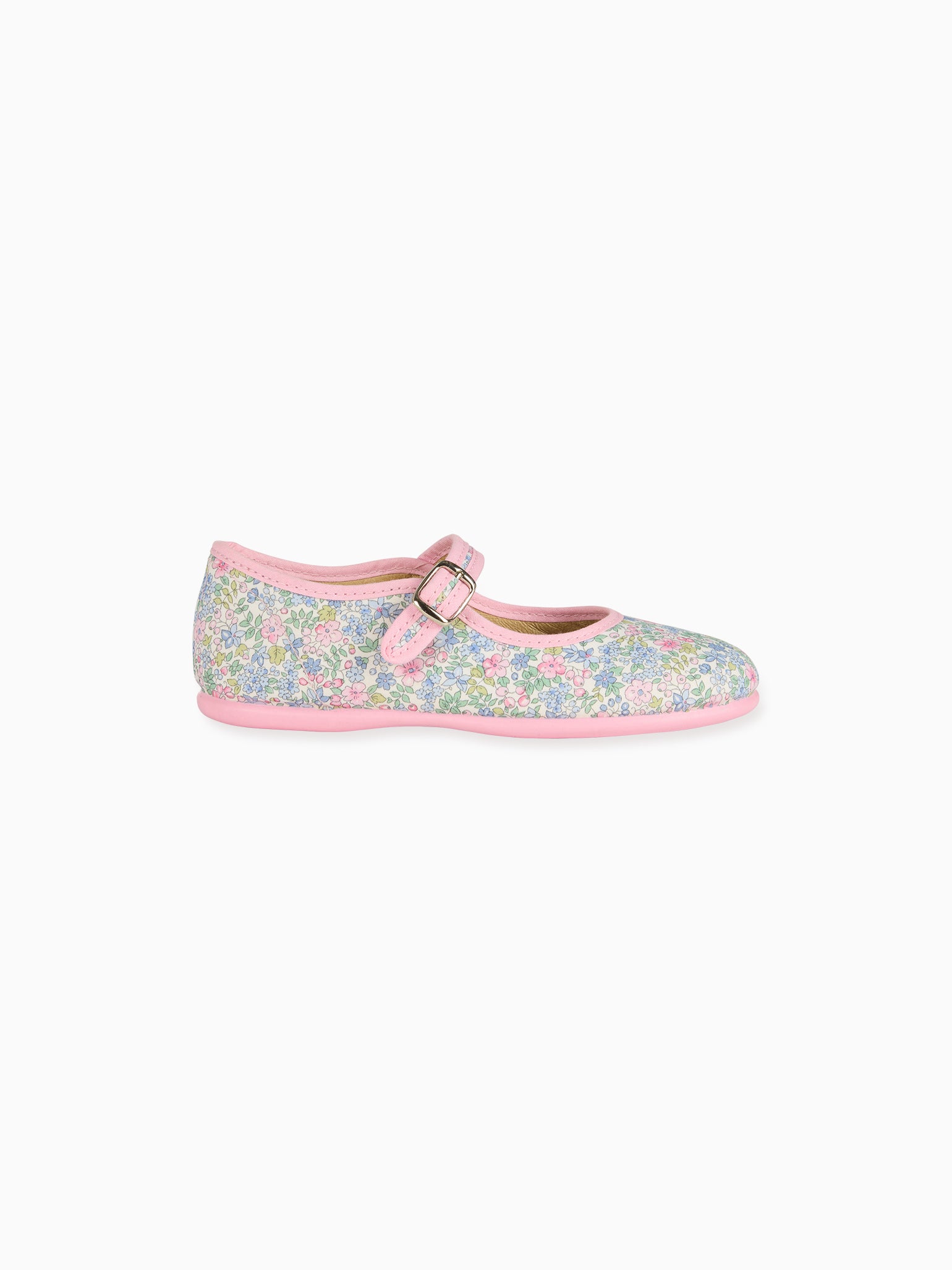 Light Blue Floral Canvas Girl Mary Jane Shoes