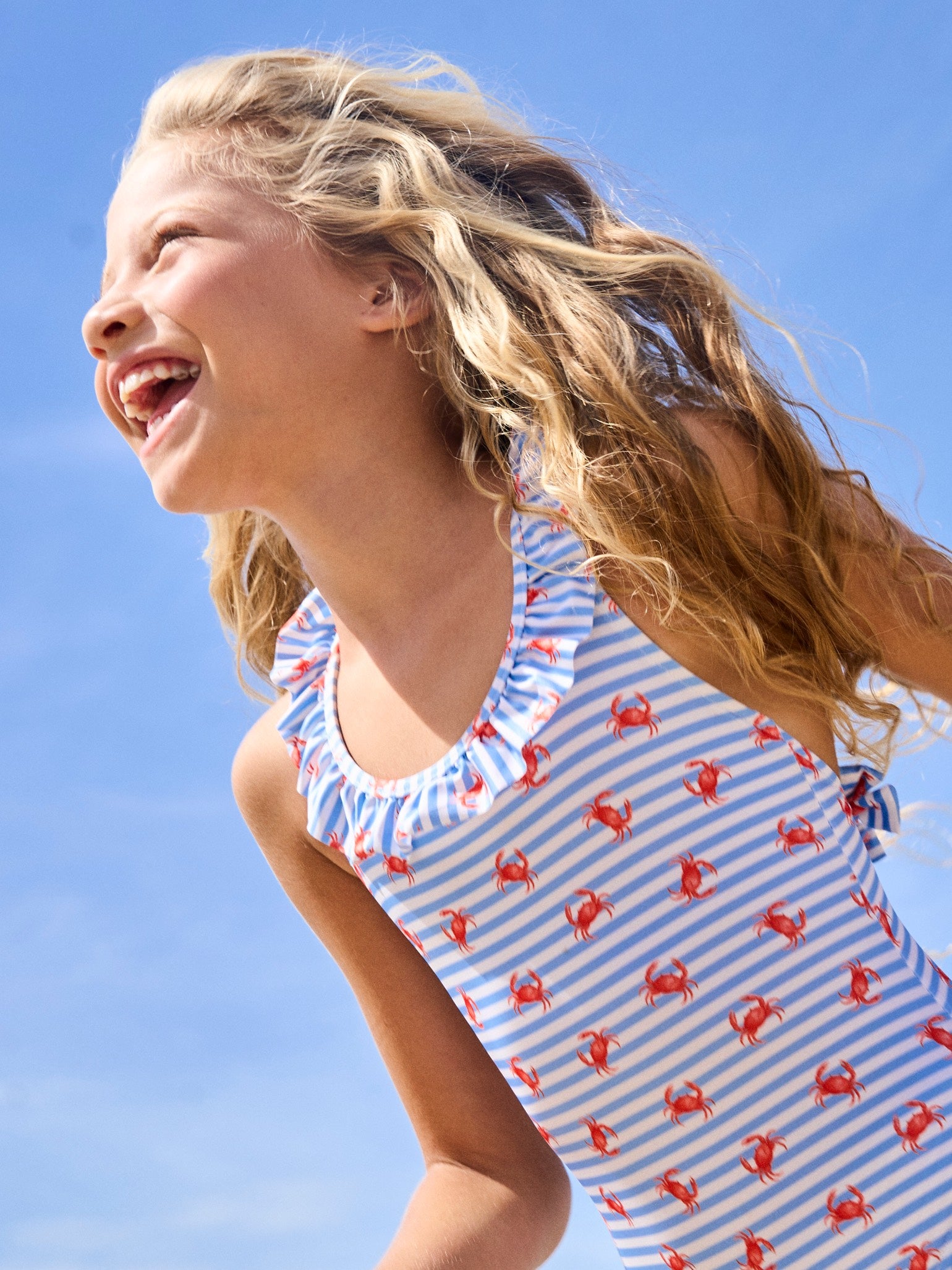 Blue Stripe Caranjo Girl Swimsuit