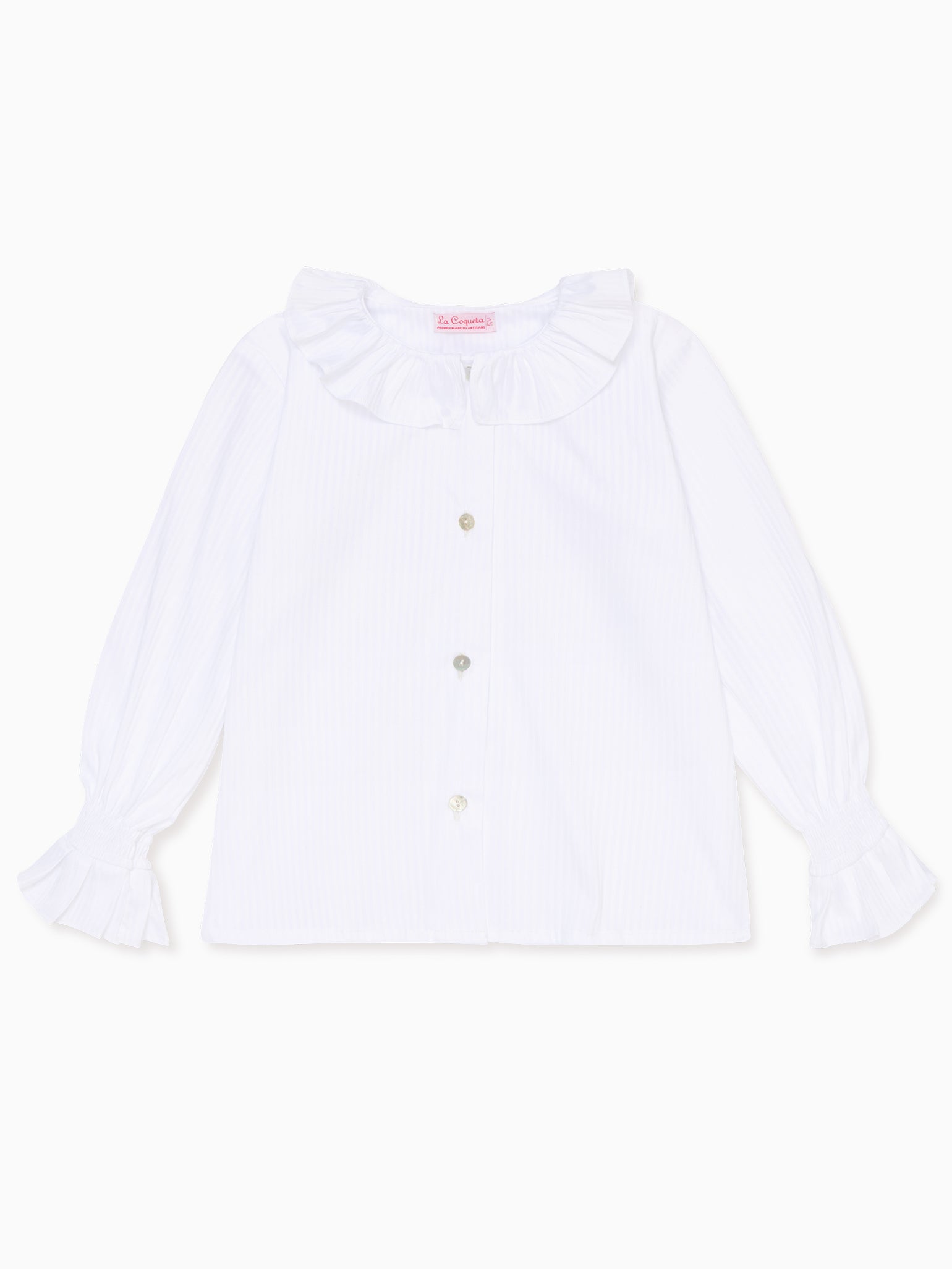 White Carissa Long Sleeve Girl Shirt