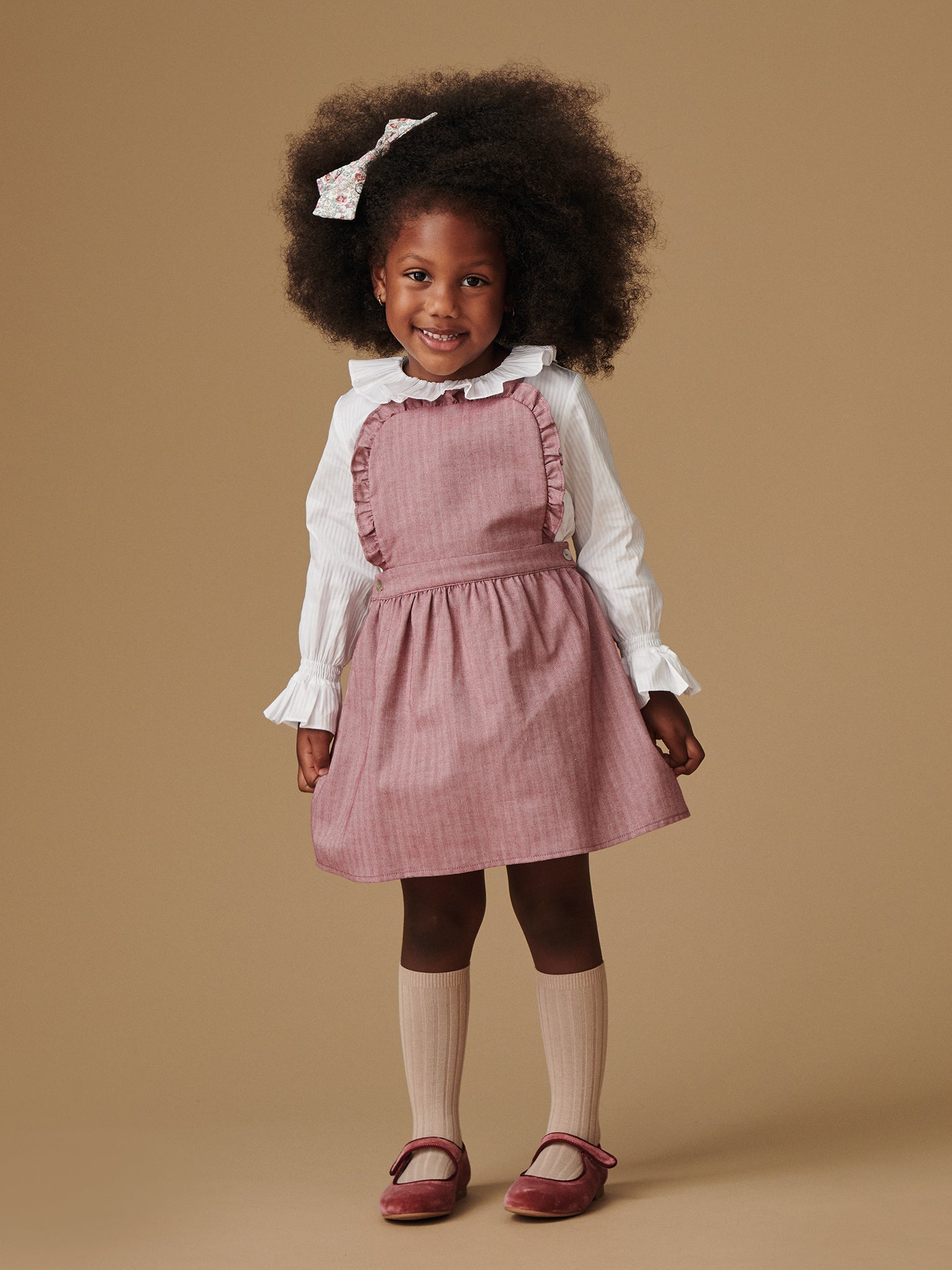 Burgundy Alexa Girl Pinafore Skirt