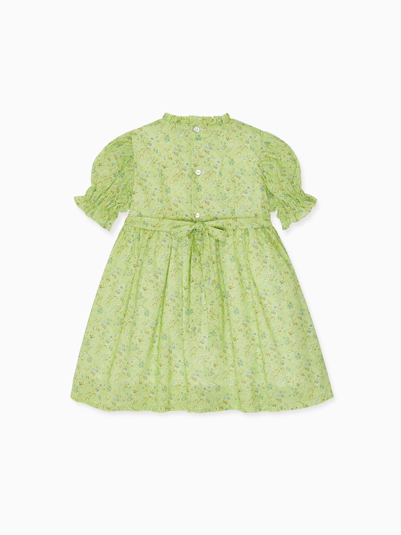 Green Floral Carla Girl Hand-Smocked Dress