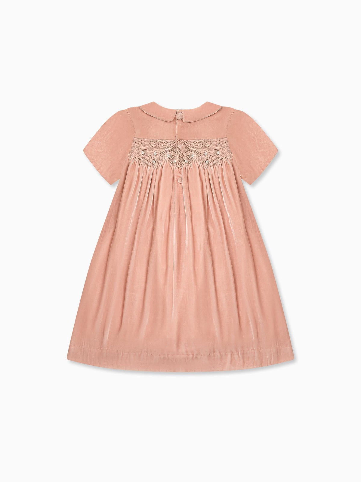 Dusty Pink Carlota Girl Hand-Smocked Dress