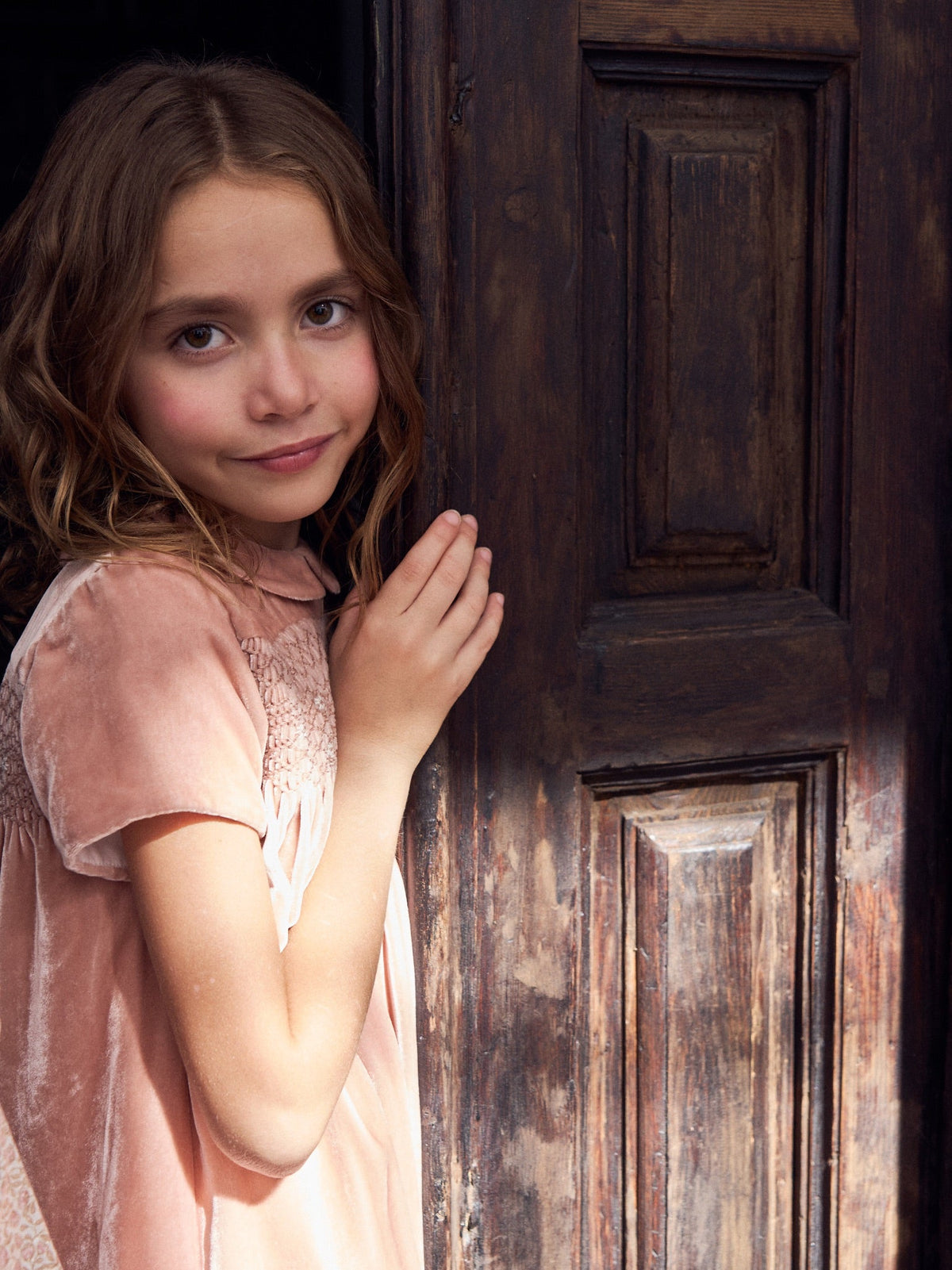 Dusty Pink Carlota Girl Hand-Smocked Dress