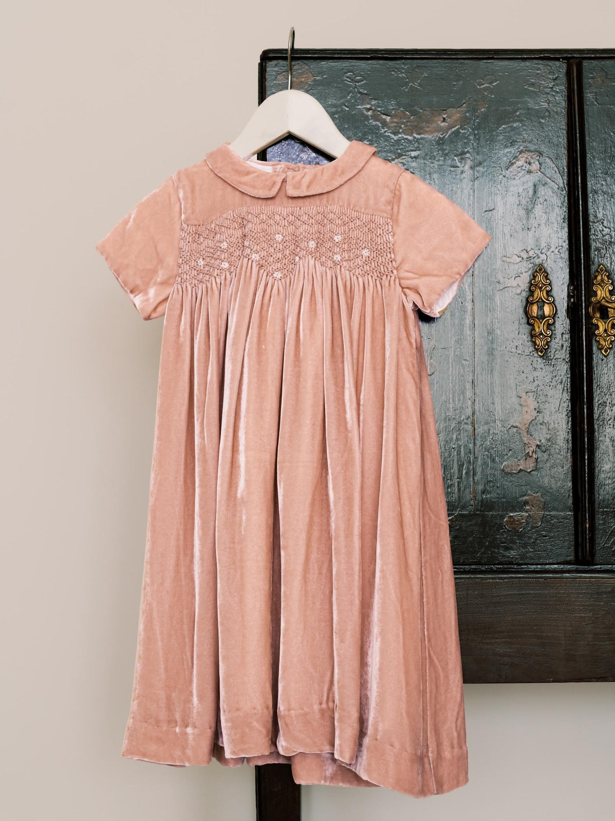 Dusty Pink Carlota Girl Hand-Smocked Dress