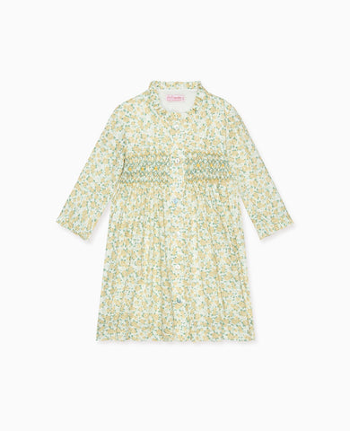 Yellow Floral Casilda Girl Hand-Smocked Dress