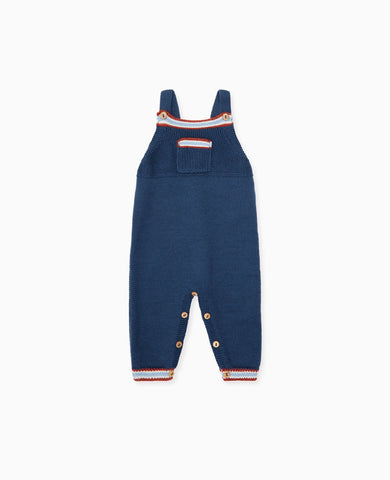 Soft Denim Melange Cayo Merino Baby Knitted Dungarees