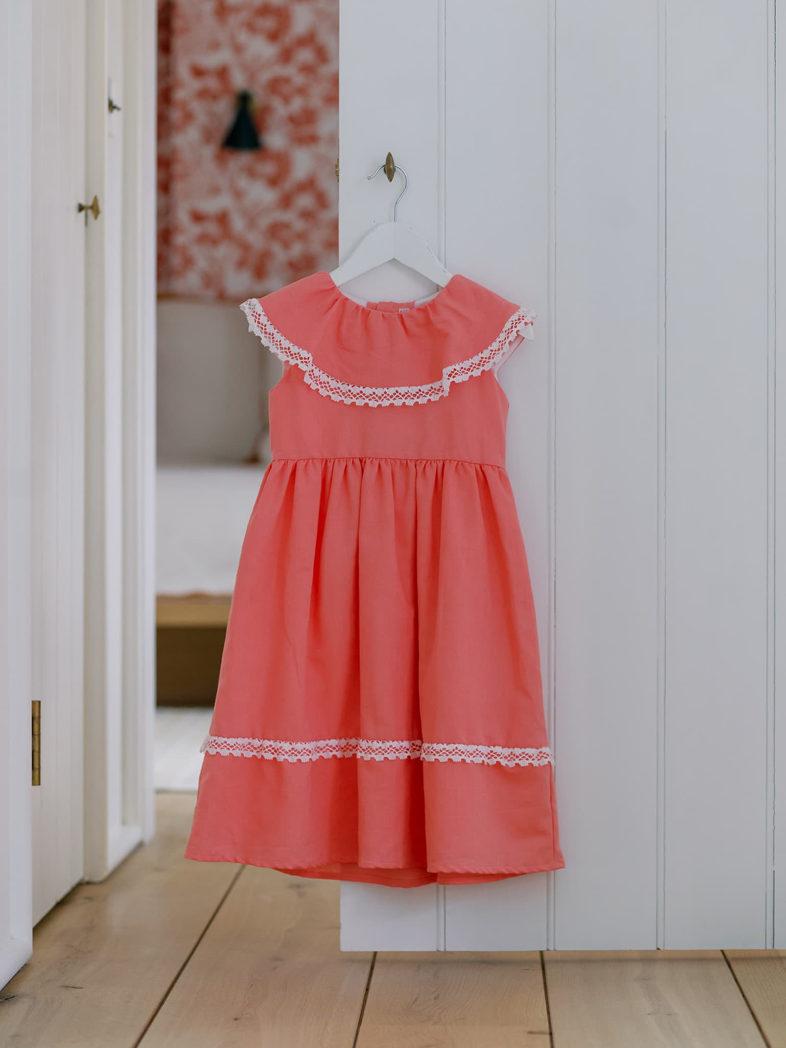 Coral Celestia Girl Fit And Flare Dress