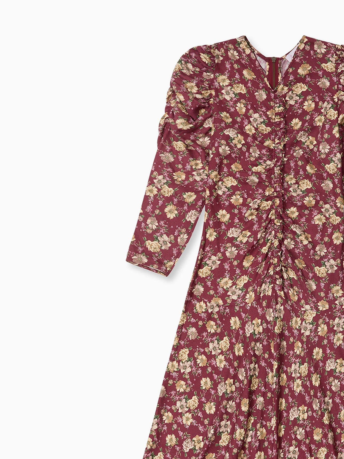 Burgundy Floral Celia Women Long Dress