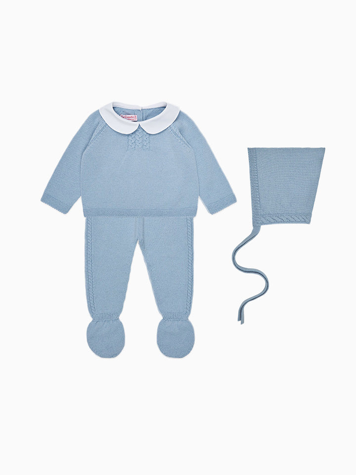 Dusty Blue Celyn Merino Baby Knitted Gift Box Set