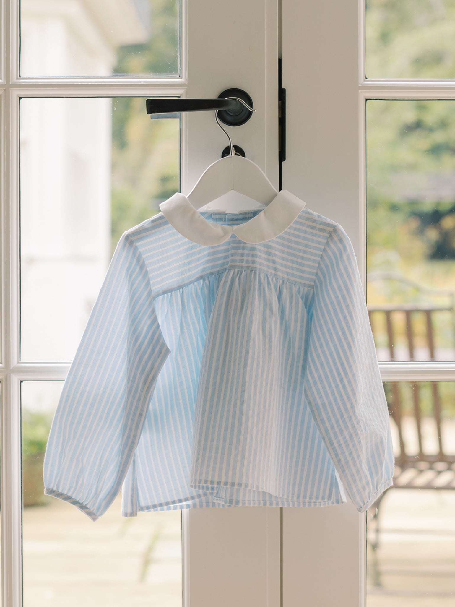 Blue Stripe Chiara Long Sleeve Baby Shirt