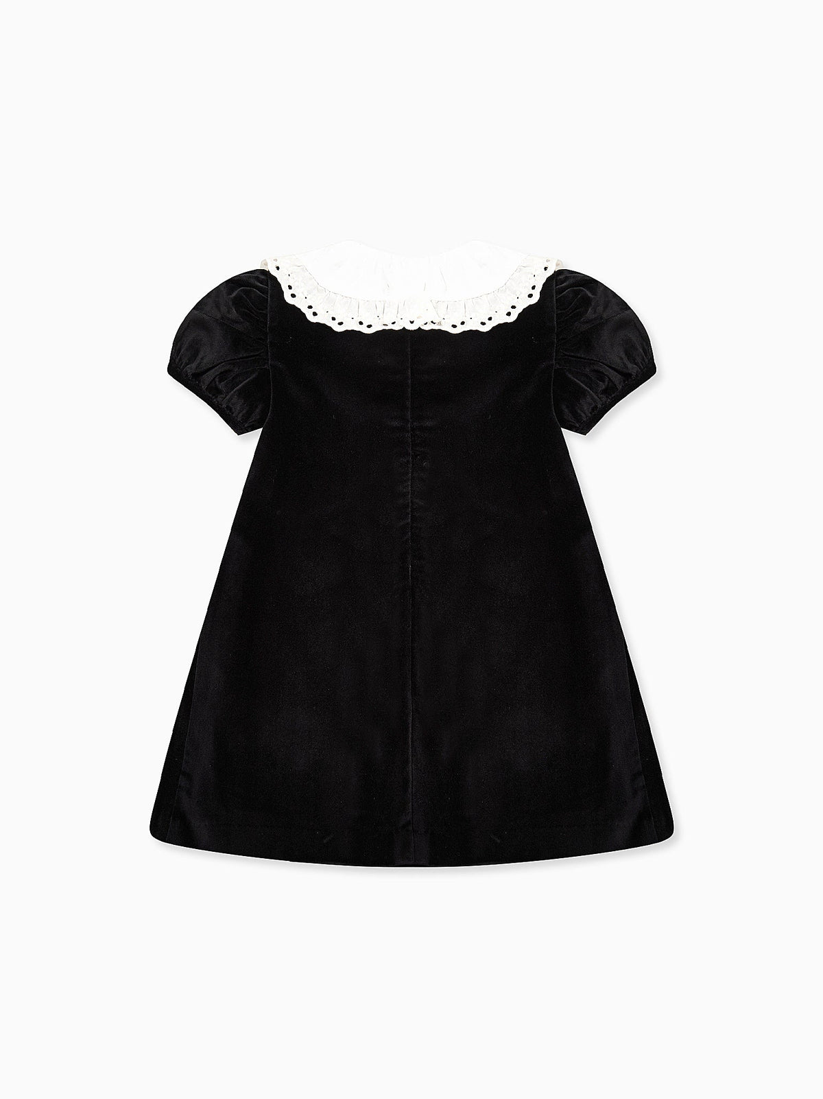 Black Clara Velvet Girl A-Line Dress