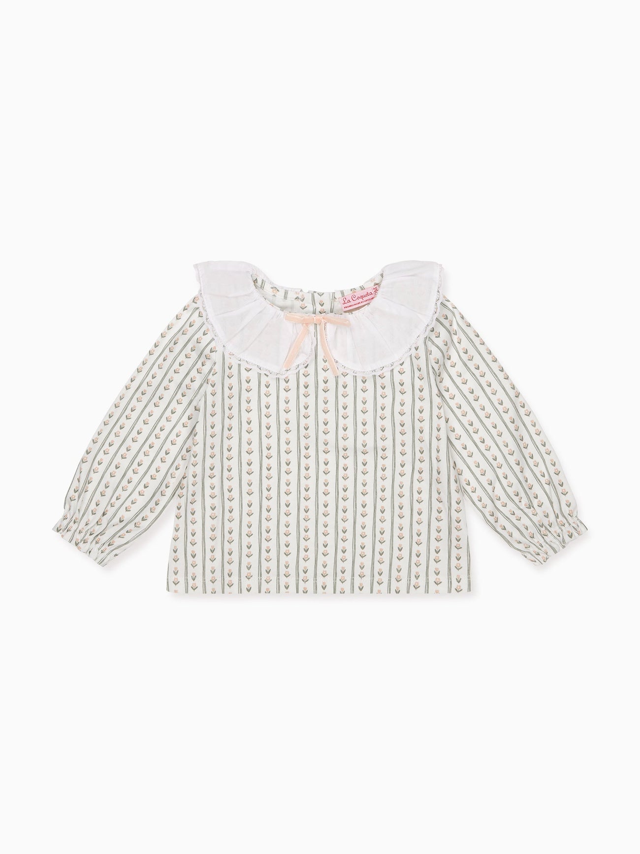 Sage Stripe Clareta Baby Top