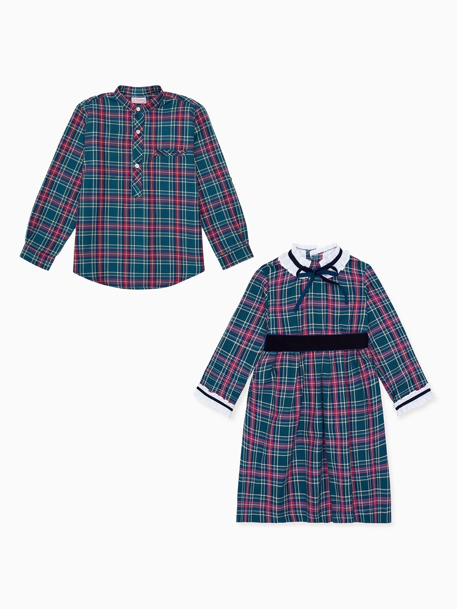 Clarisa Girl Dress & Mateo Boy Shirt Outfit Bundle