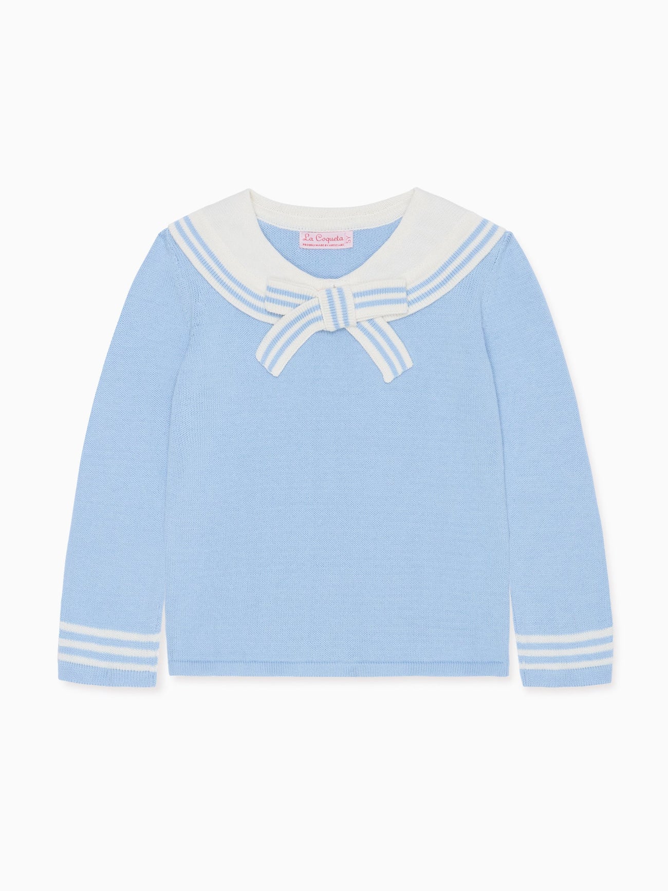 Dusty Blue Claudina Cotton Girl Sweater