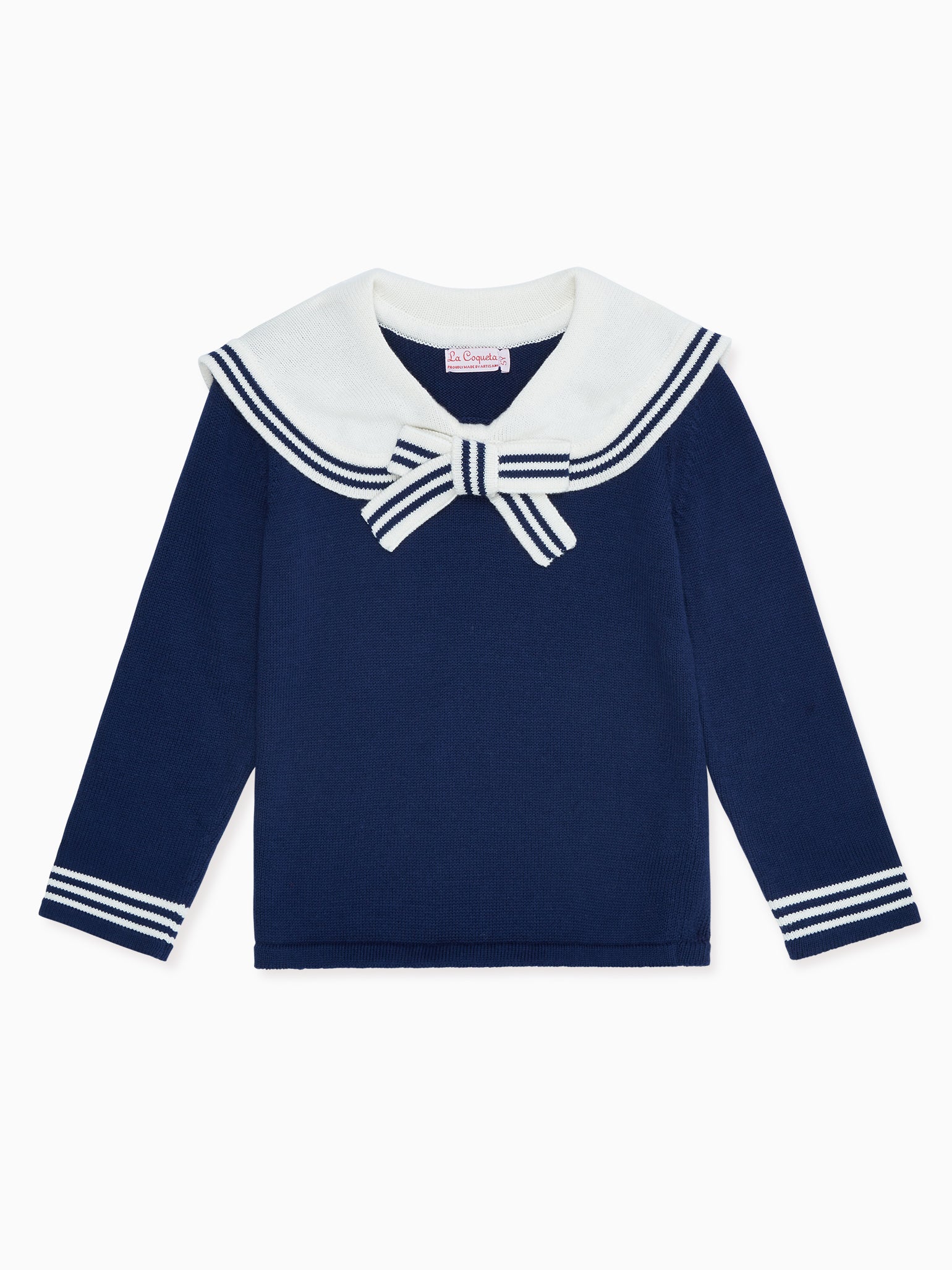 Navy Claudina Girl Nautical Cotton Sweater
