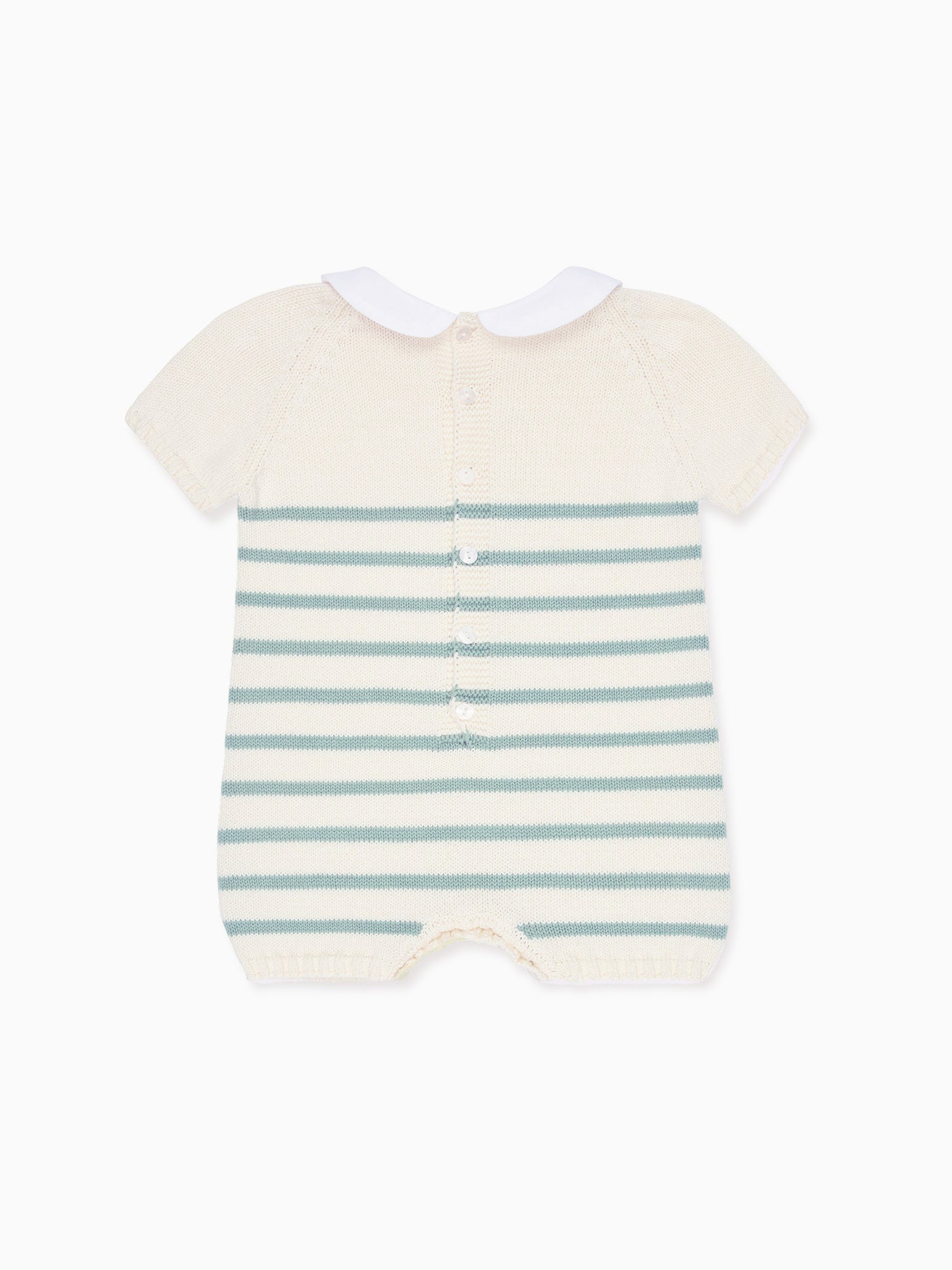 Sage Stripe Clavel Cotton Baby Knitted Playsuit
