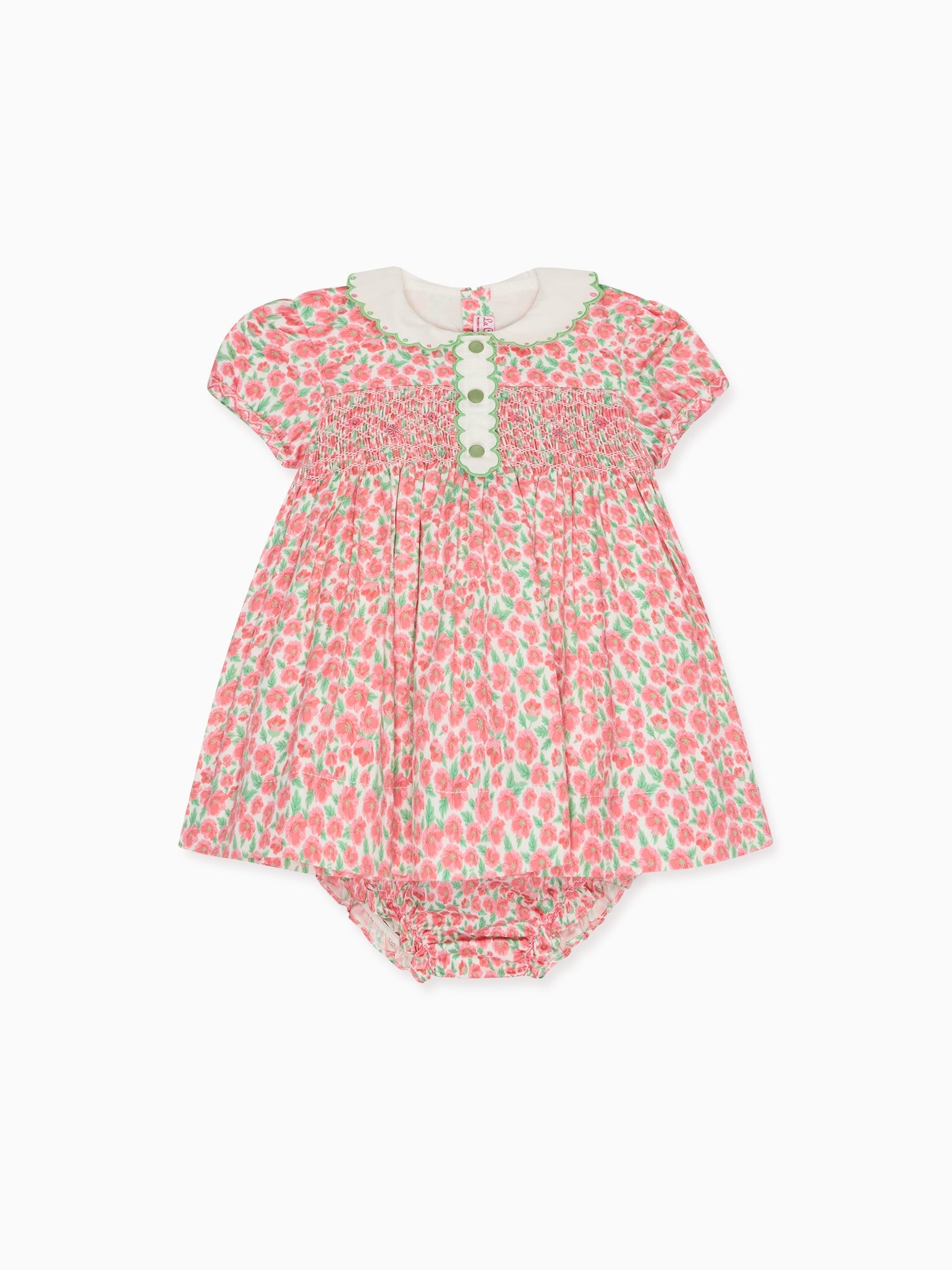 Red Floral Coco Baby Girl Hand-Smocked Set