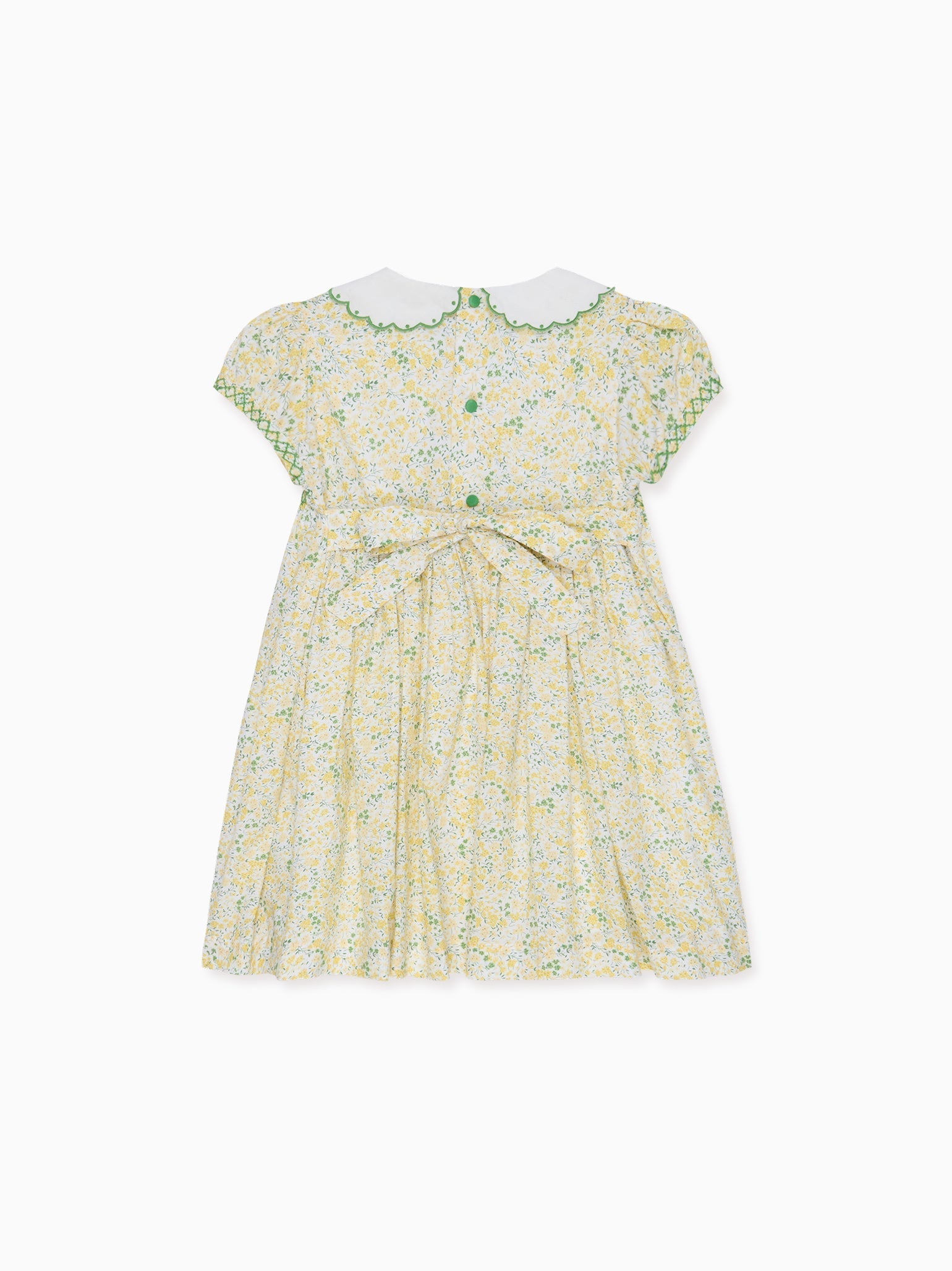 Yellow Floral Coco Girl Hand-Smocked Dress