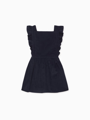 Navy Cora Girl Pinafore Skirt