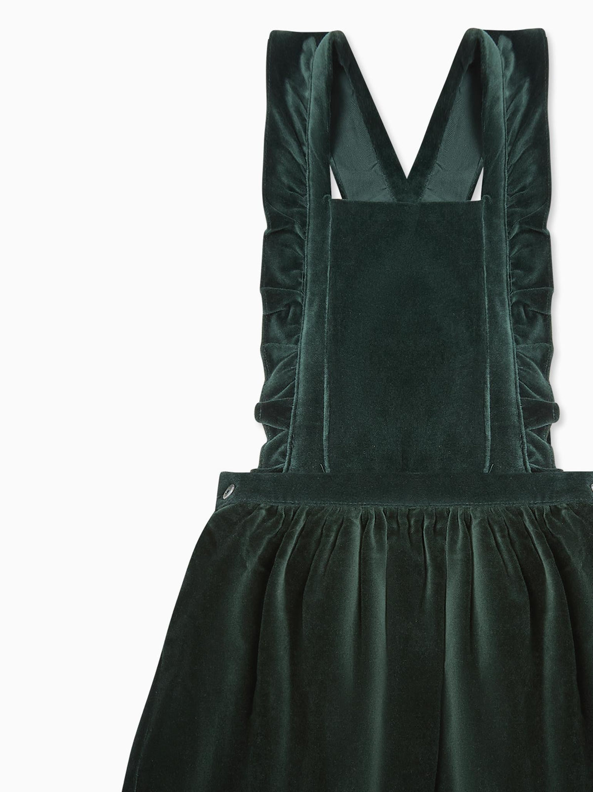 Dark Green Cora Velvet Girl Pinafore Skirt
