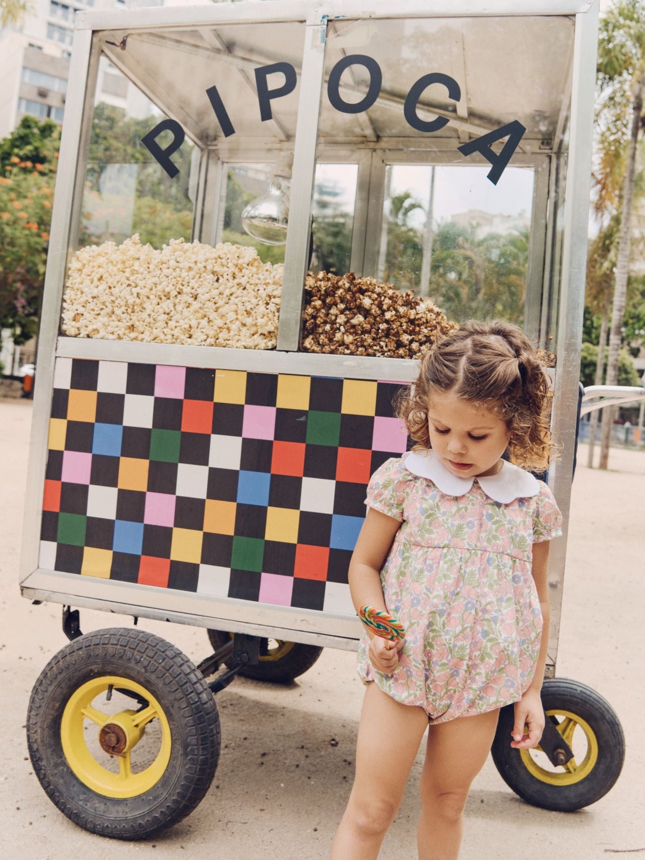 Coral Floral Lina Baby Girl Romper