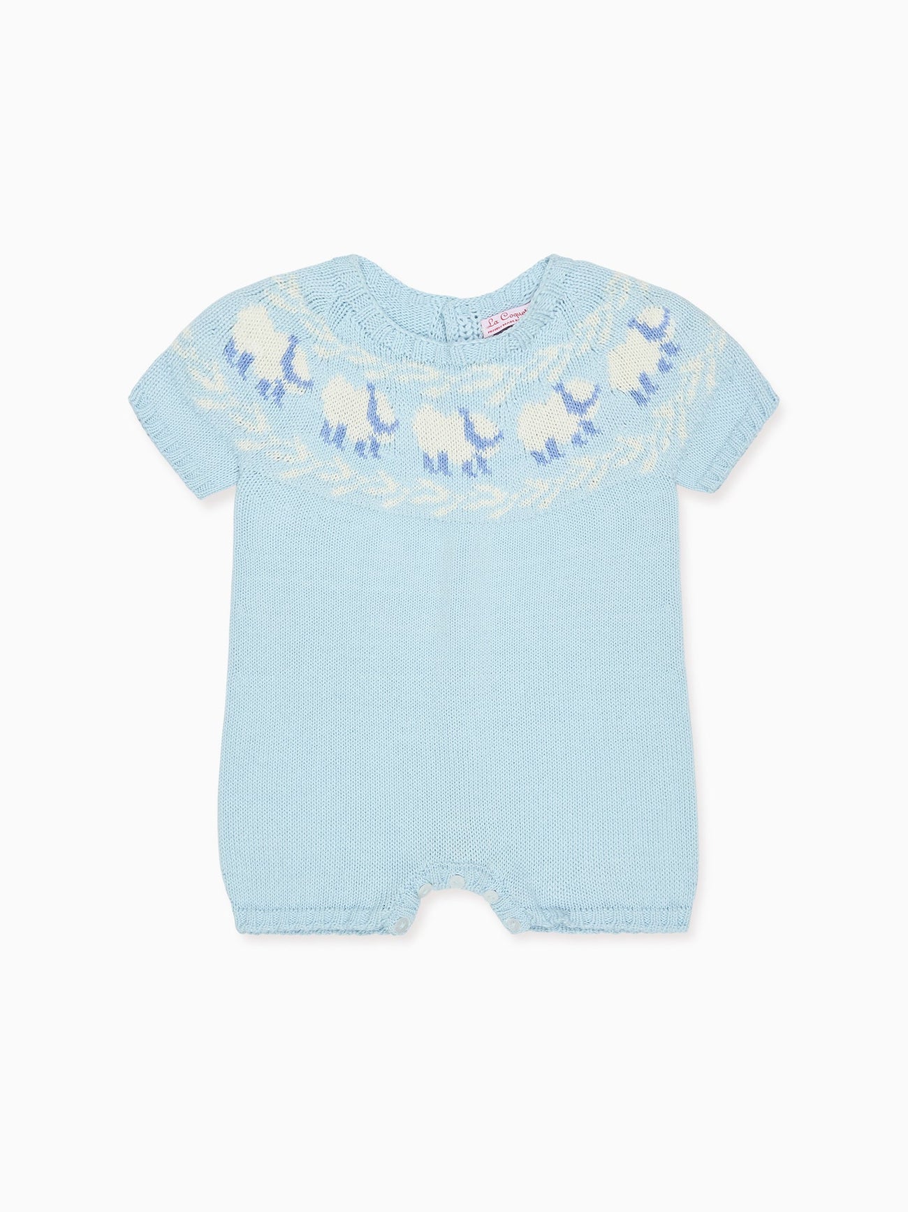 Dusty Blue Cordero Cotton Baby Knitted Jumpsuit