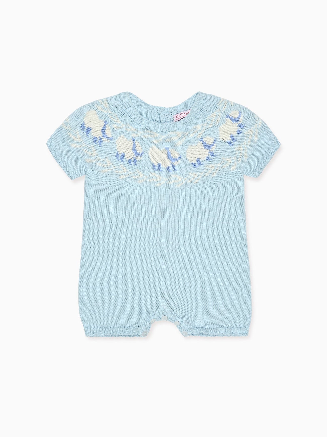 Dusty Blue Cordero Cotton Baby Knitted Jumpsuit