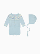 Light Blue Cordero Cotton Baby Knitted Gift Box Set