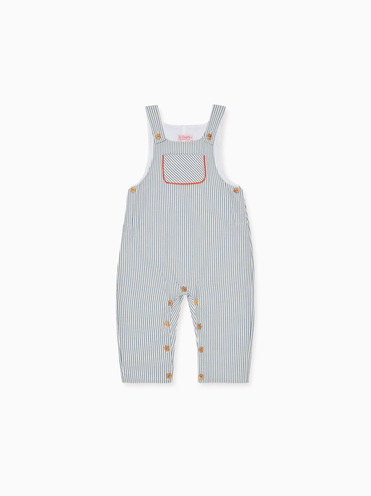 Navy Stripe Coroza Baby Dungarees
