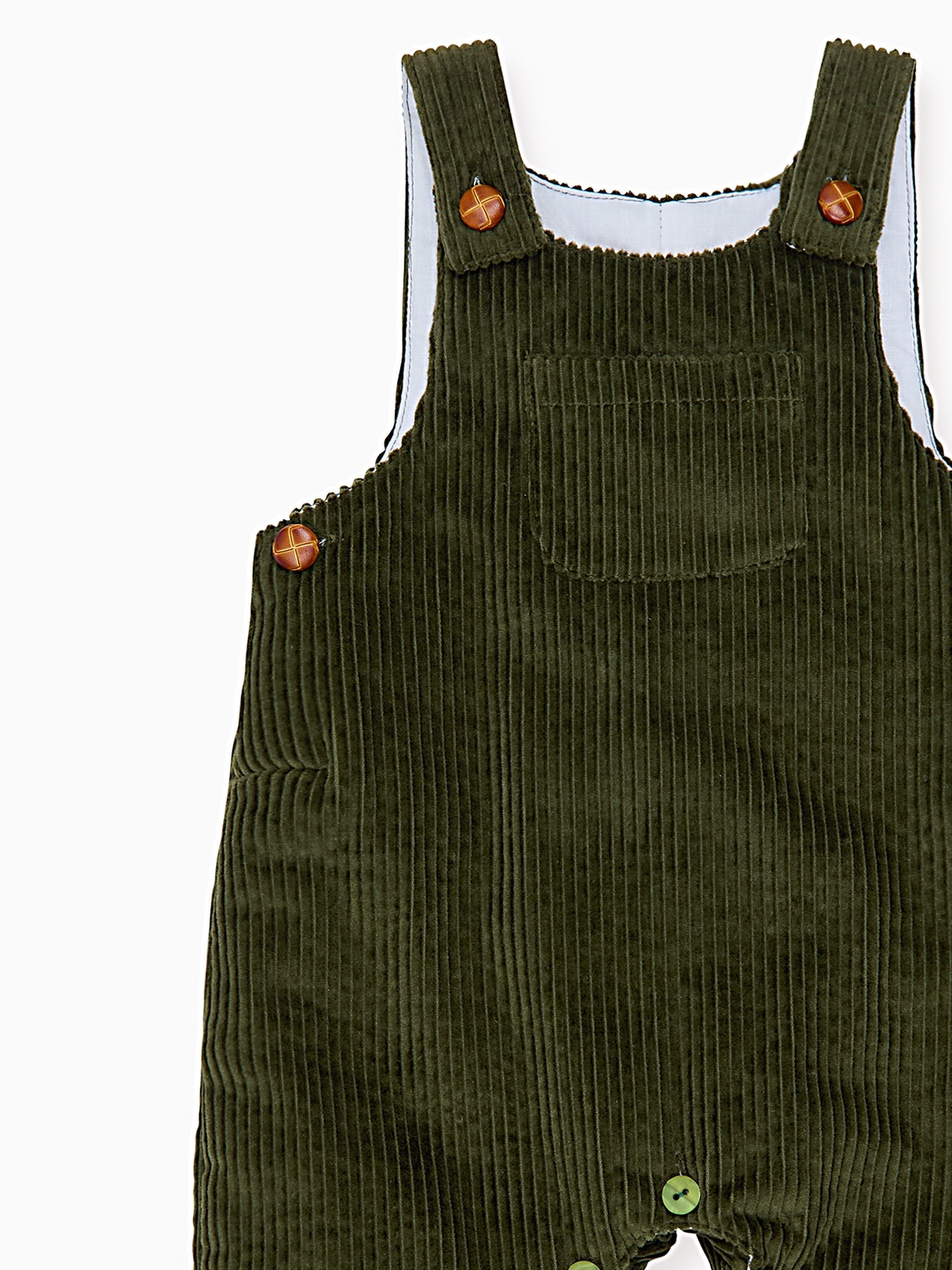 Olive Green Coroza Corduroy Baby Dungarees