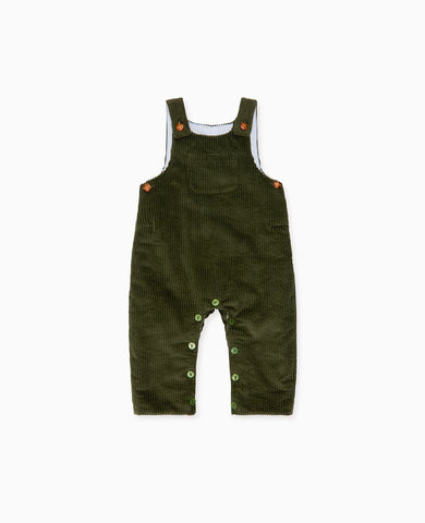 Olive Green Coroza Corduroy Baby Dungarees