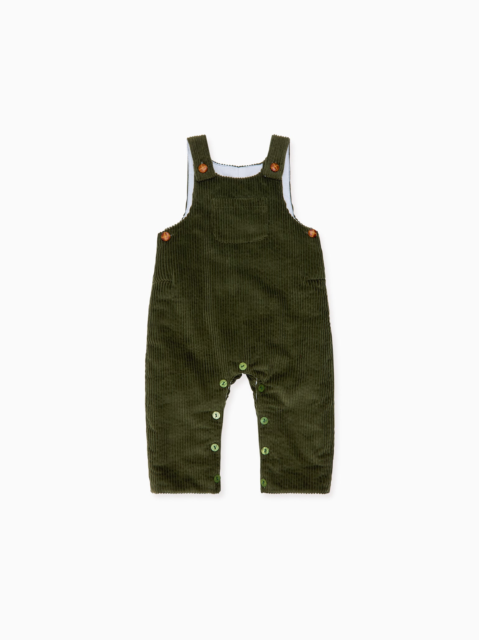 Olive Green Coroza Corduroy Baby Dungarees