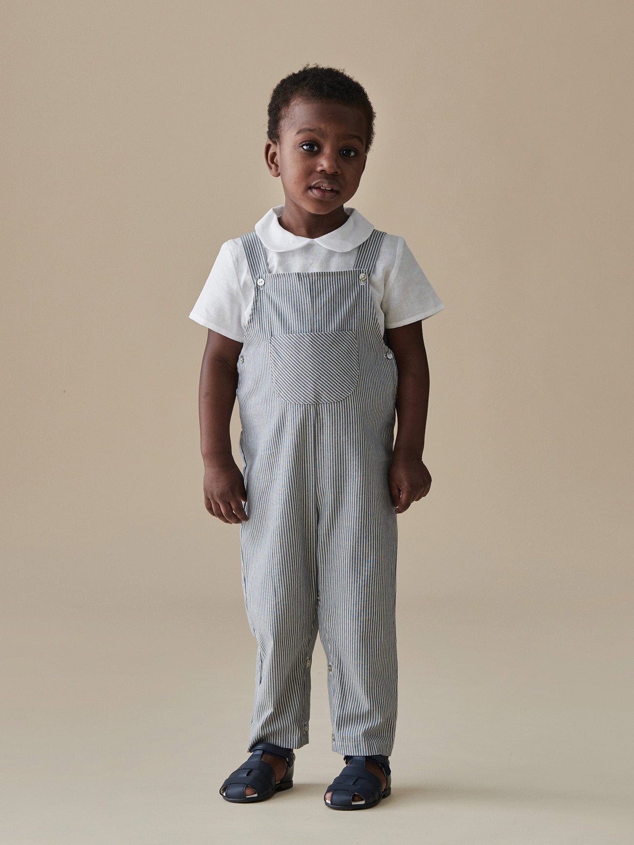 Navy Stripe Coroza Baby Overalls