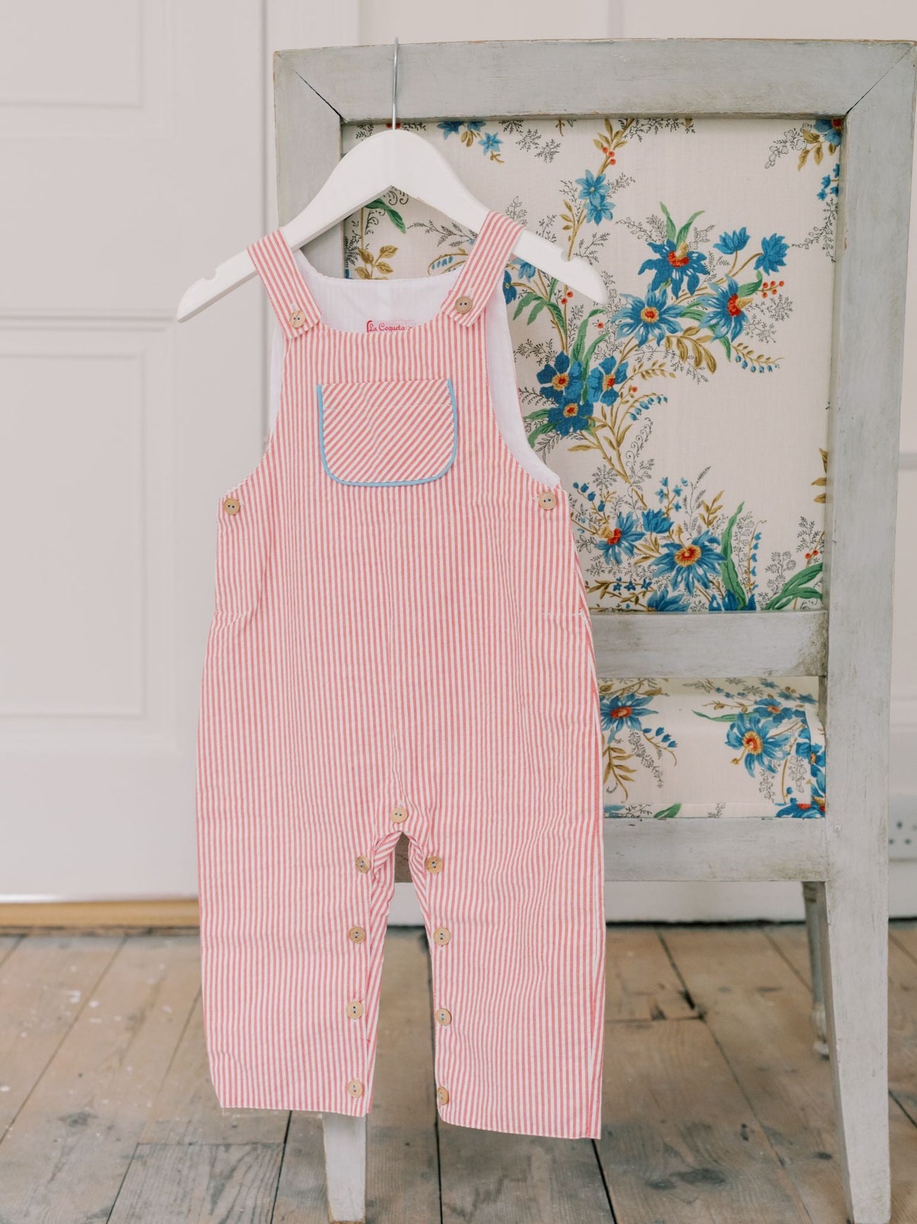 Red Stripe Coroza Baby Dungarees