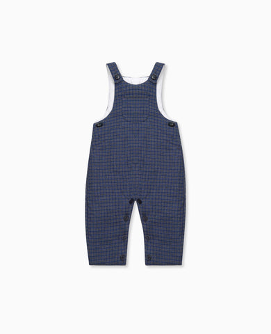 Blue Check Coroza Baby Dungarees