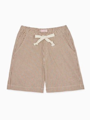 Camel Stripe Cortino Boy Cotton Shorts