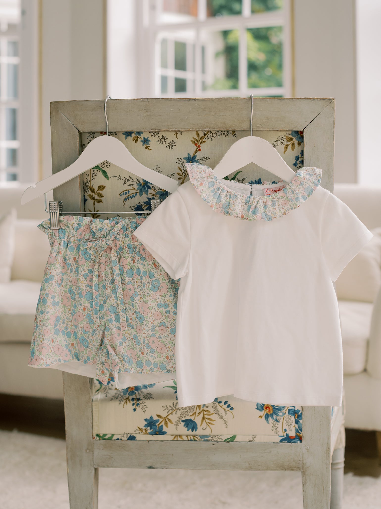 Aqua Floral Millie Baby Girl Top