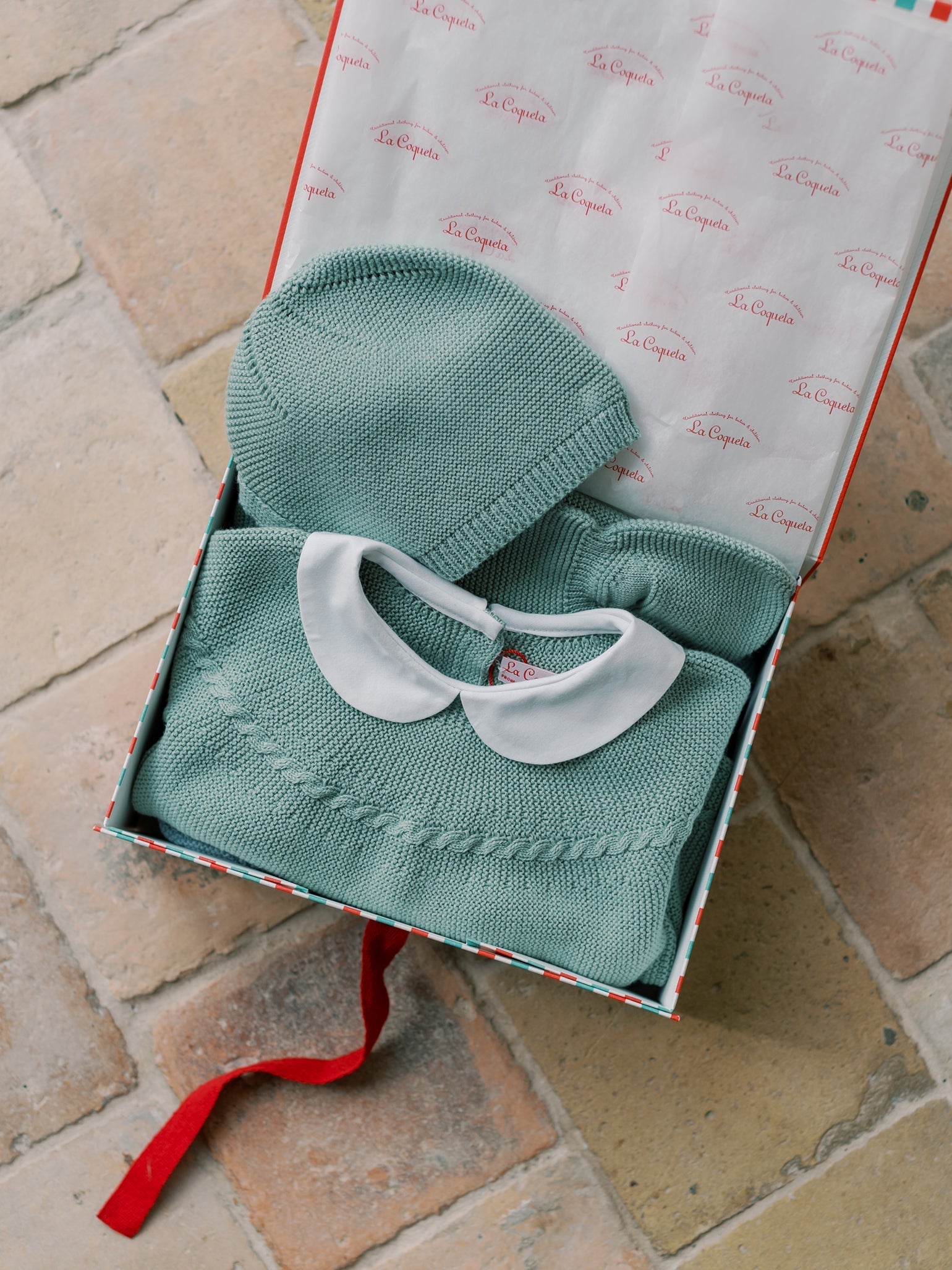 Sage Dali Cotton Baby Knitted Gift Box Set