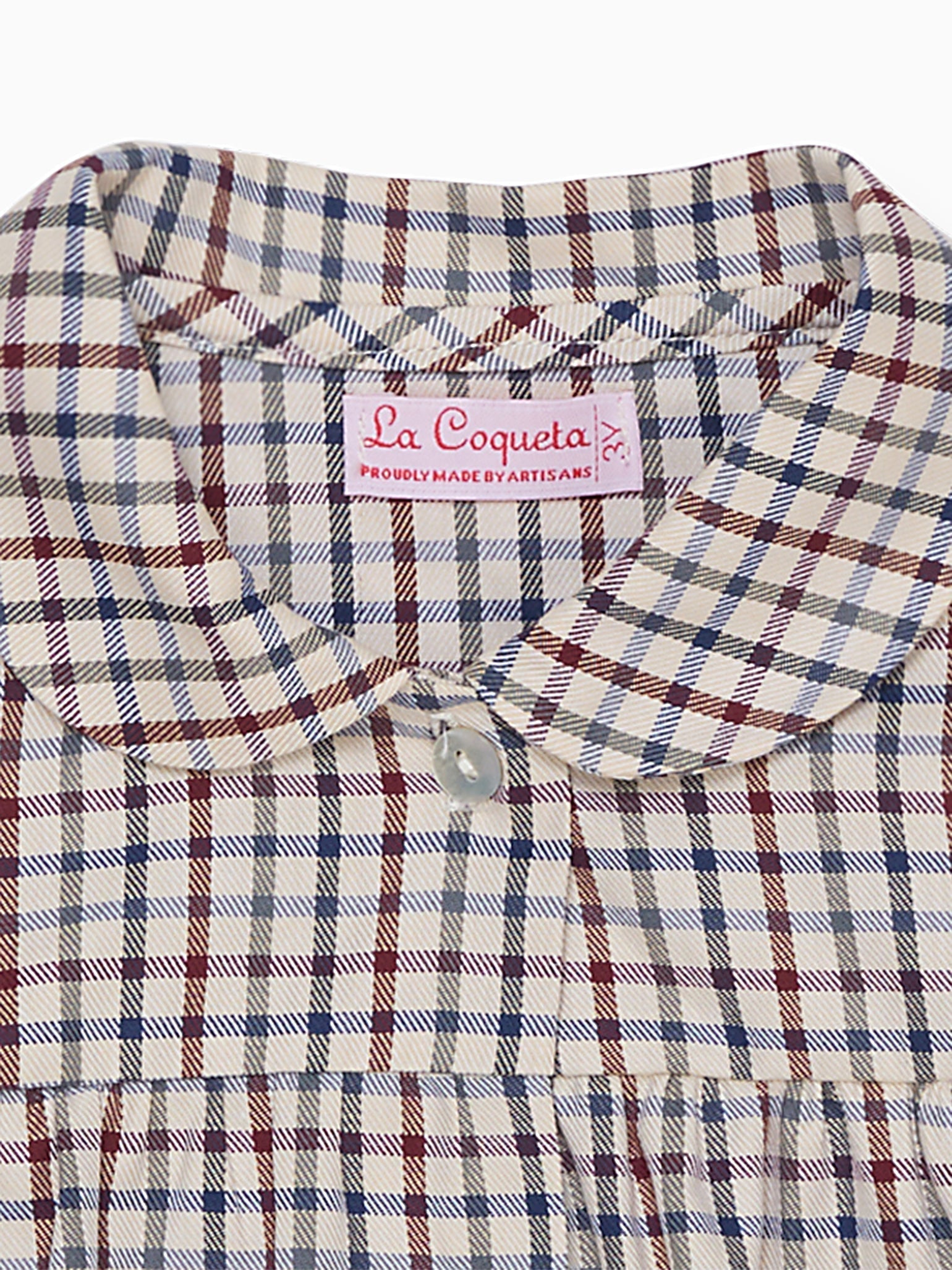 Burgundy Check Dante Long Sleeve Baby Shirt