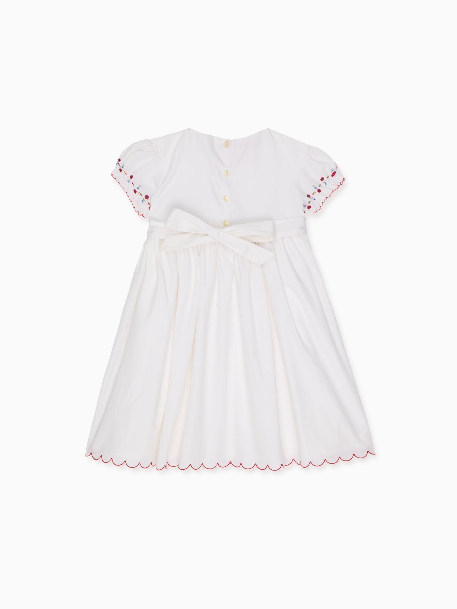 White Delilah Hand-Smocked Girl Dress