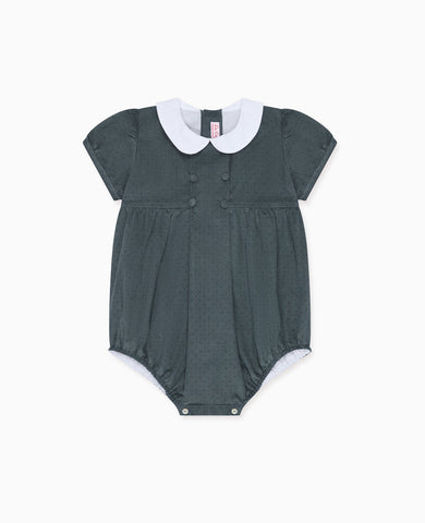 Blue Polka Dot Delora Baby Girl Romper