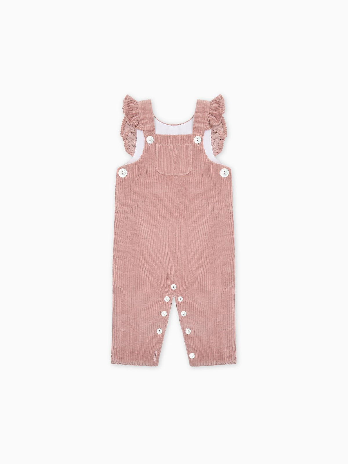 Dusty Pink Delphina Corduroy Baby Girl Dungarees