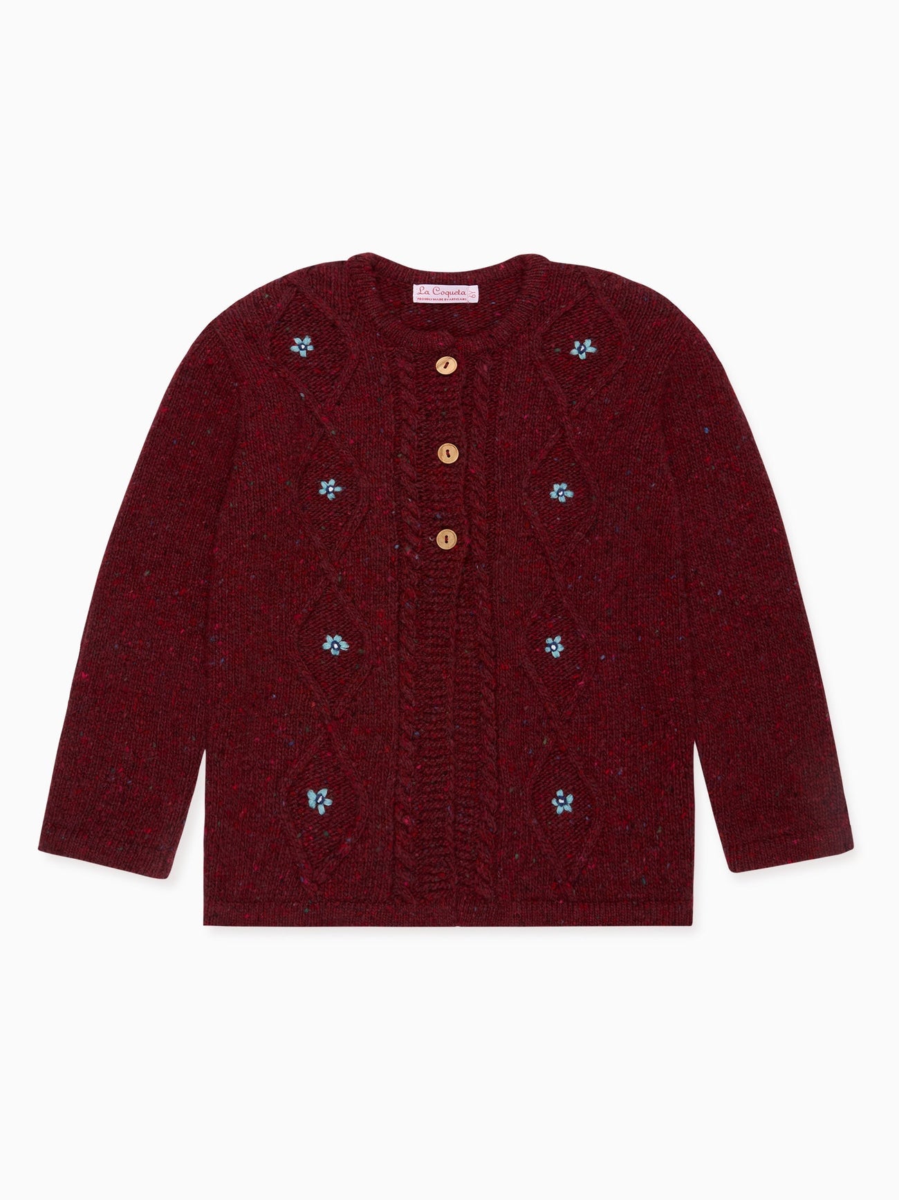 Burgundy Denali Merino Girl Cardigan