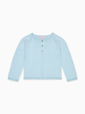 Dusty Blue Denia Cotton Baby Cardigan