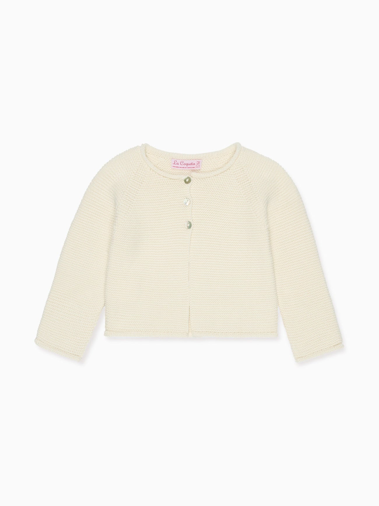 Ivory Denia Cotton Baby Cardigan