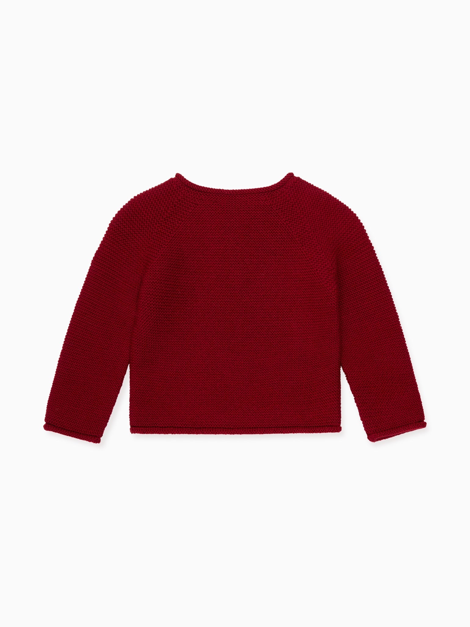 Burgundy Denia Merino Baby Cardigan