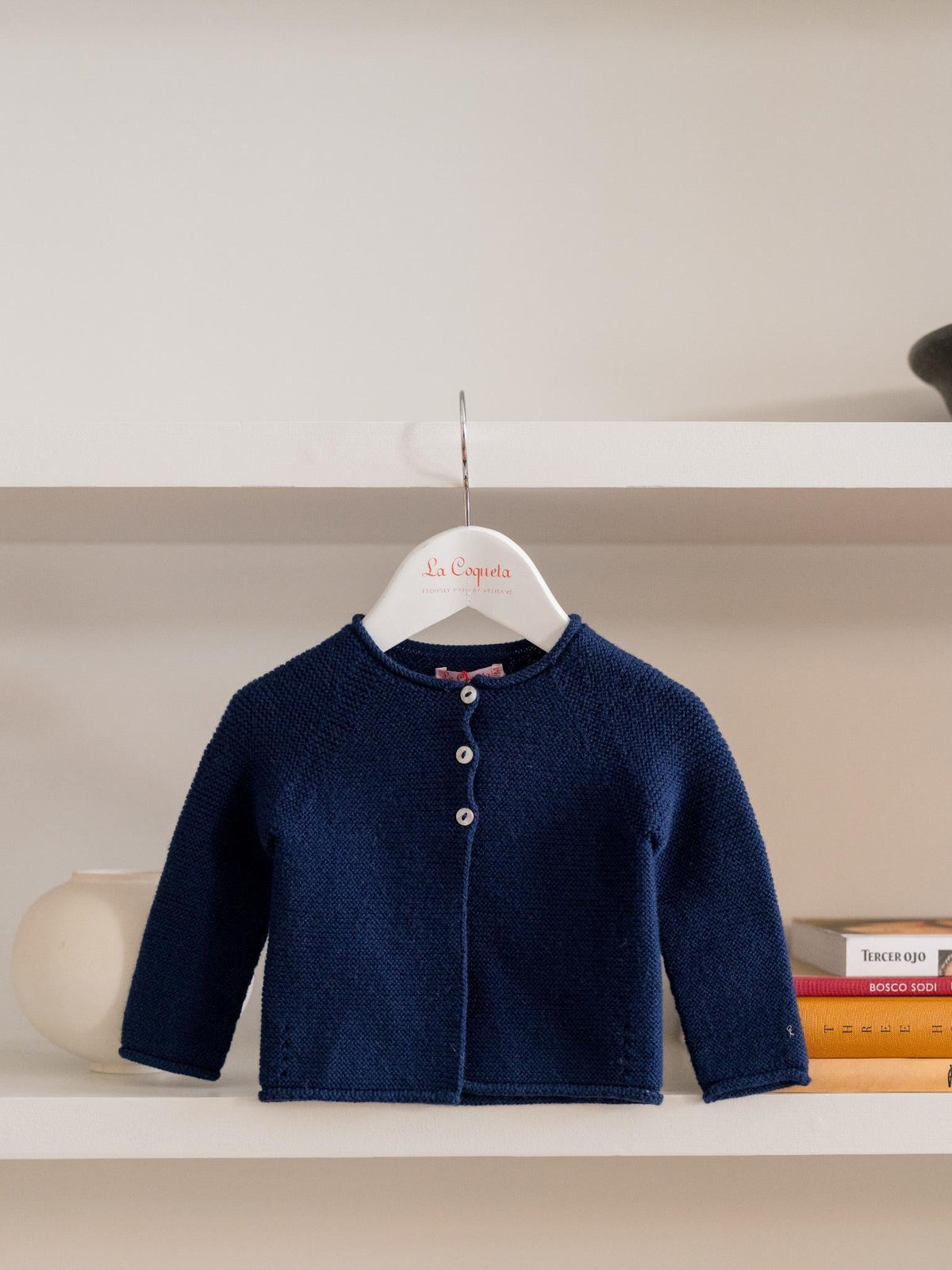 Navy Denia Merino Baby Cardigan