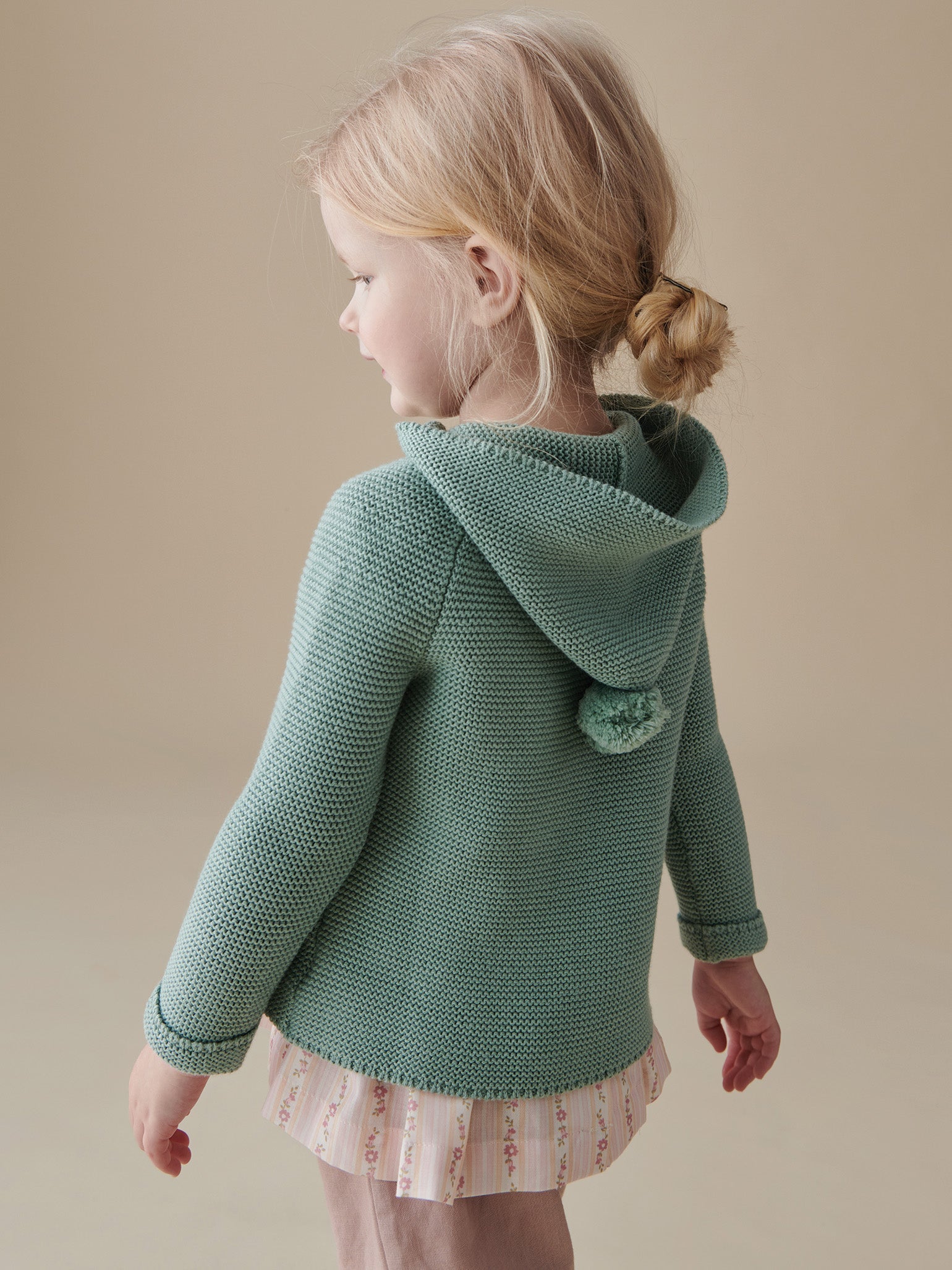 Sage Desi Cotton Baby Knitted Jacket