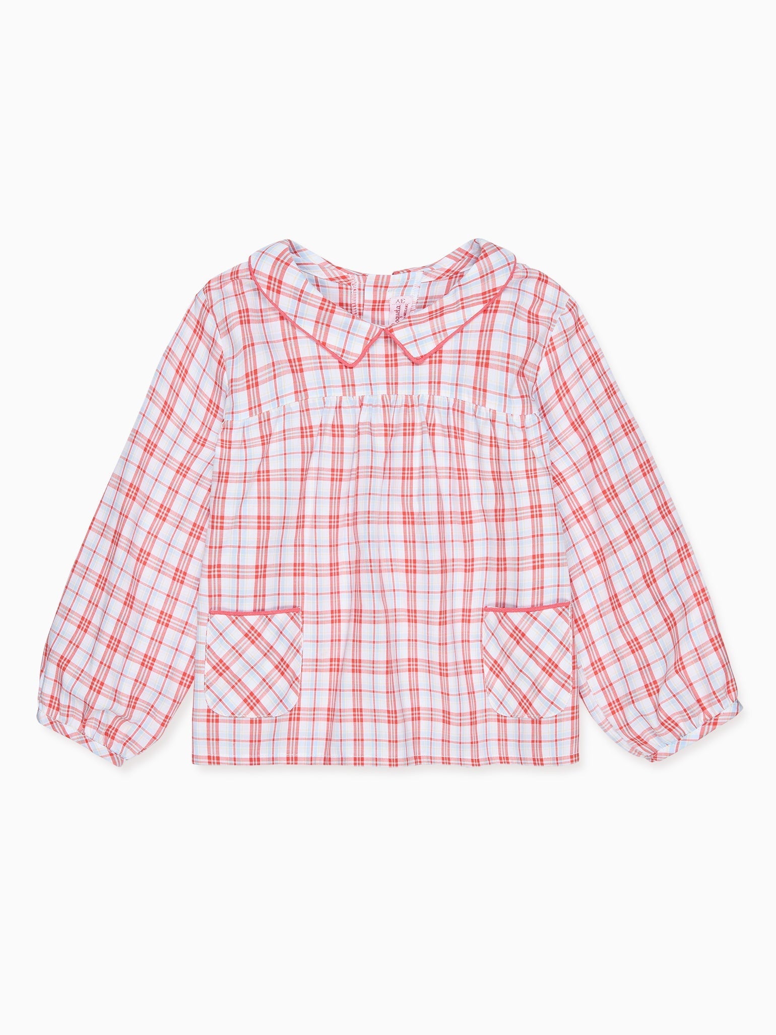 Red Check Devina Long Sleeve Baby Shirt