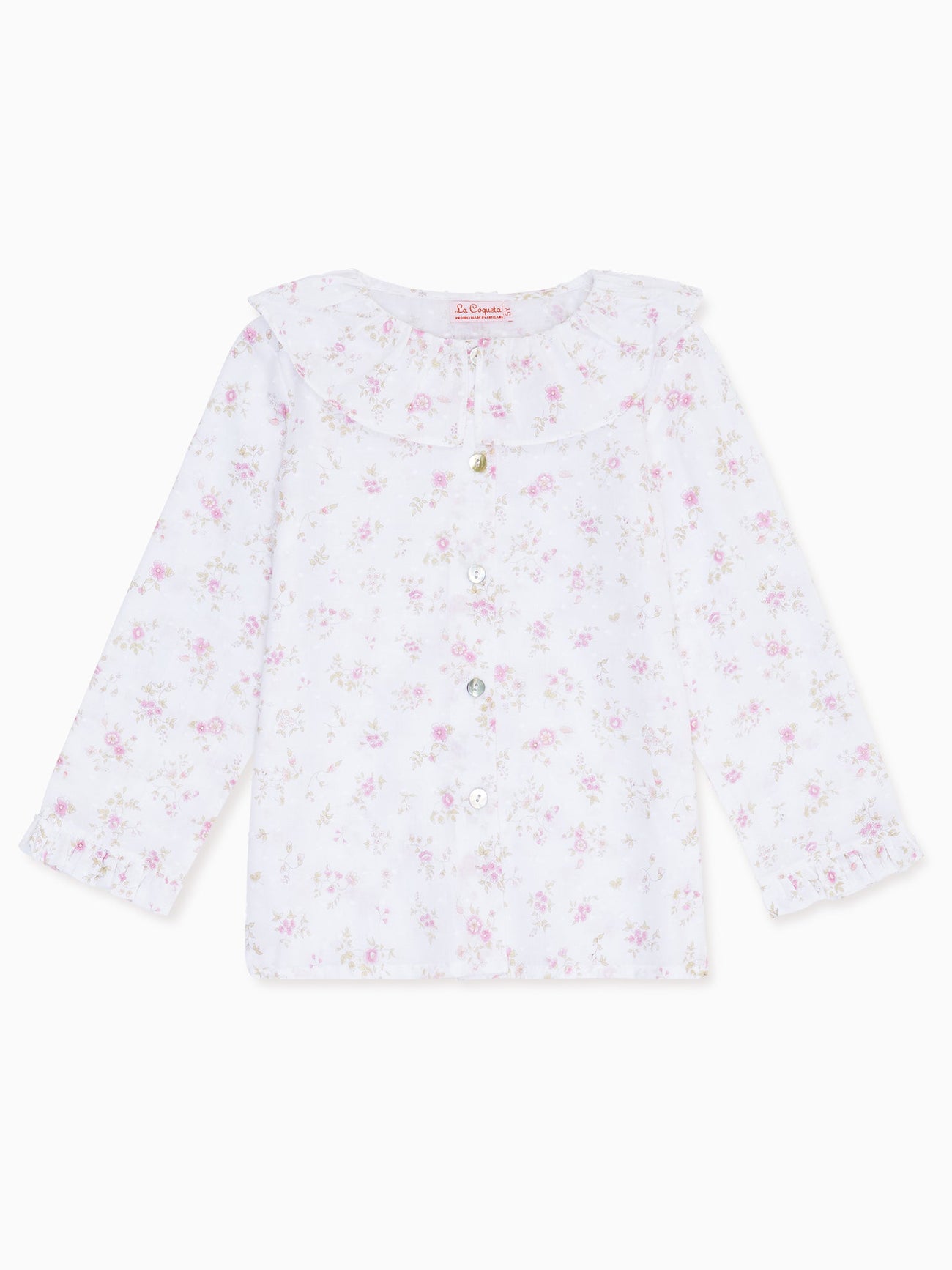 Ivory Floral Diana Girl Cotton Shirt